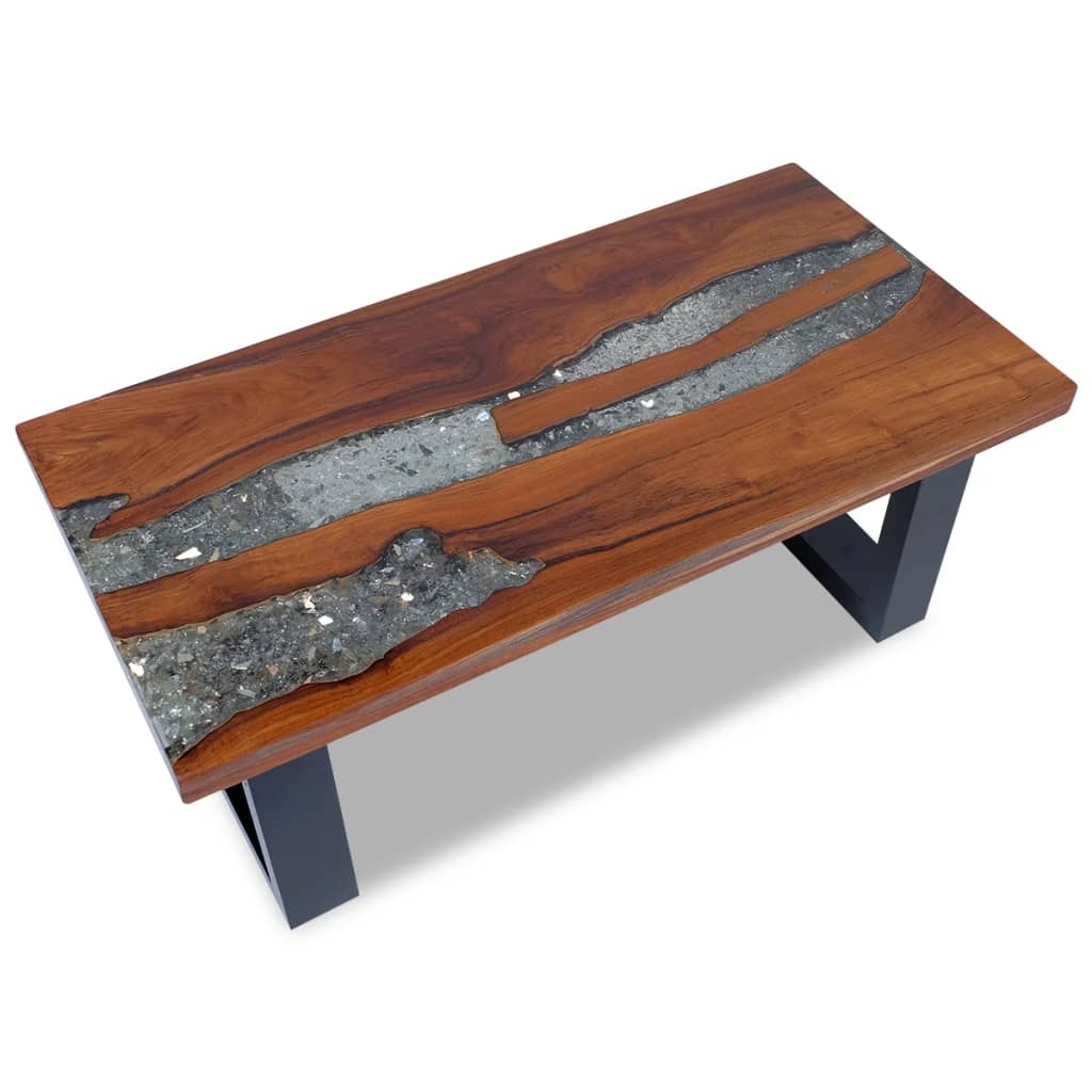 Berkfield Coffee Table Teak Resin 100x50 cm