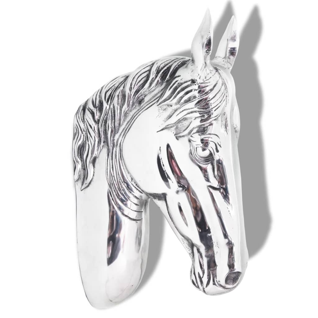 Berkfield Horse Head Decoration Wall-Mounted Aluminium Silver