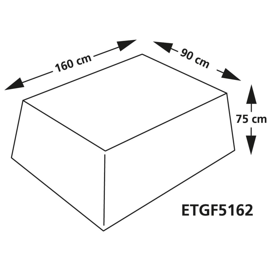Eurotrail Garden Table Protective Cover 160x90x75 cm Grey