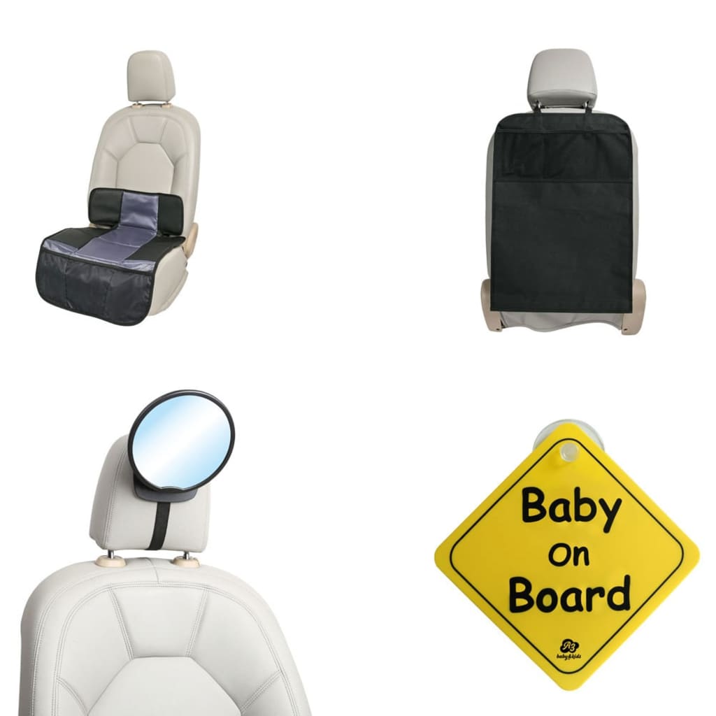 A3 Baby & Kids 4 Piece Baby Car Accessories Set Black