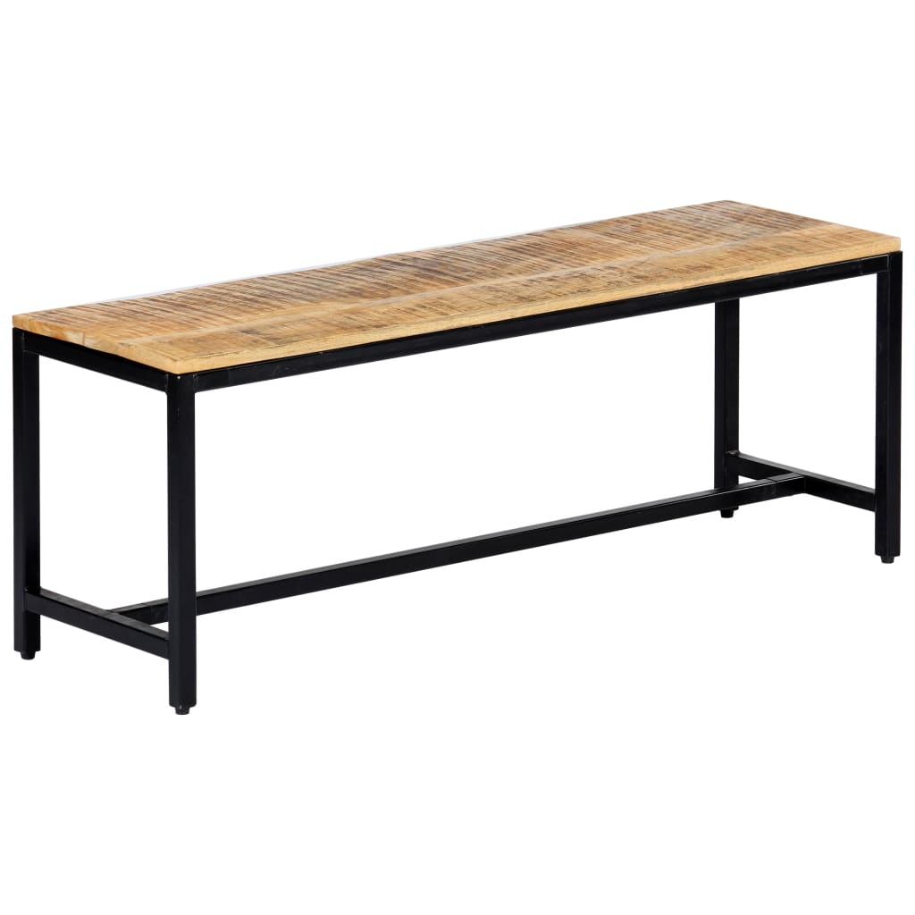 Berkfield Dining Bench 120 cm Solid Rough Mango Wood