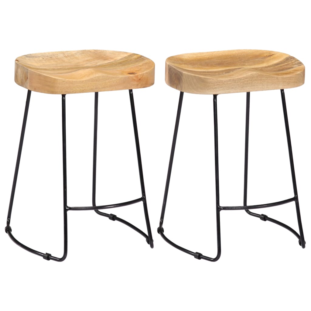 Berkfield Gavin Bar Stools 2 pcs Solid Mango Wood