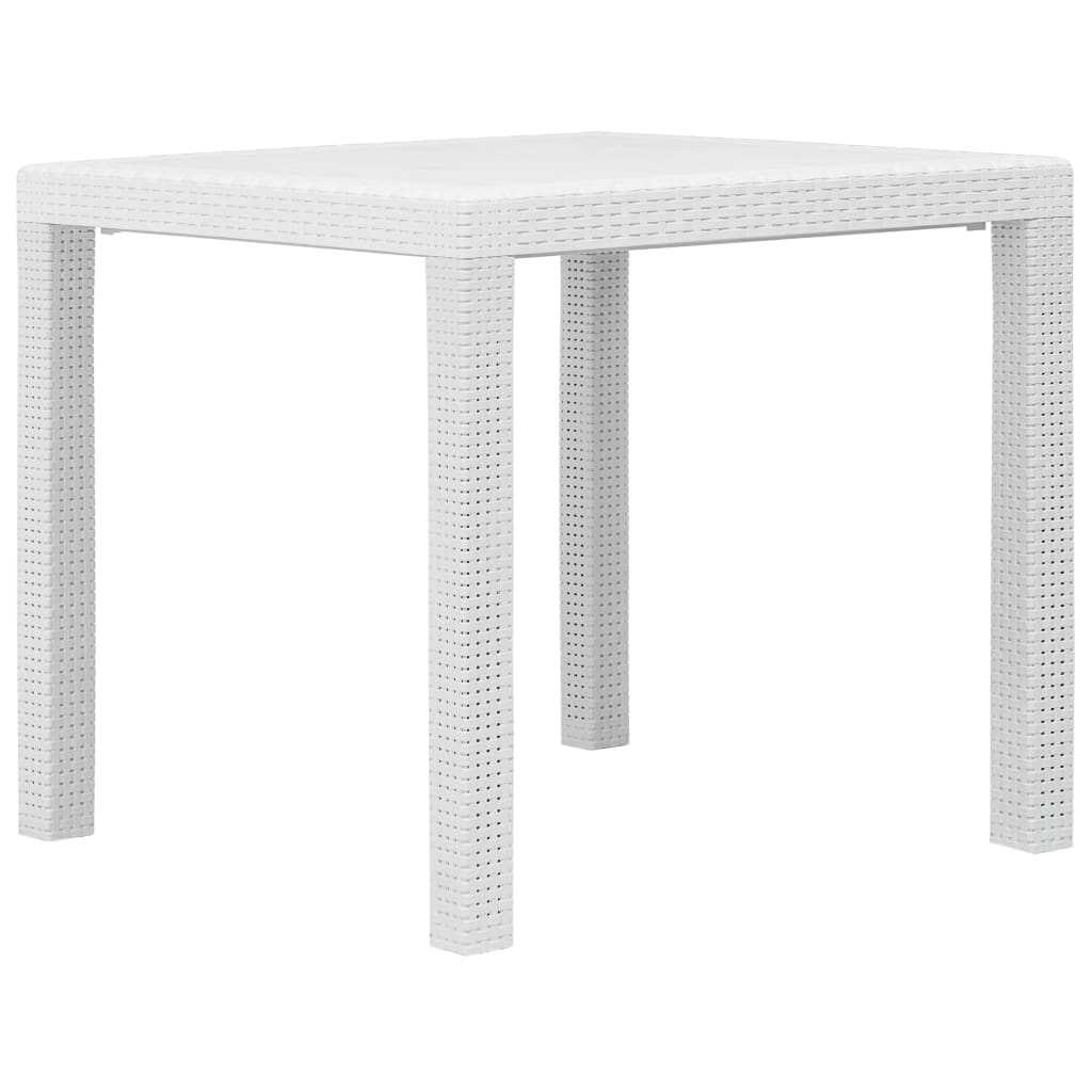 Berkfield Garden Table White 79x79x72 cm Plastic Rattan Look