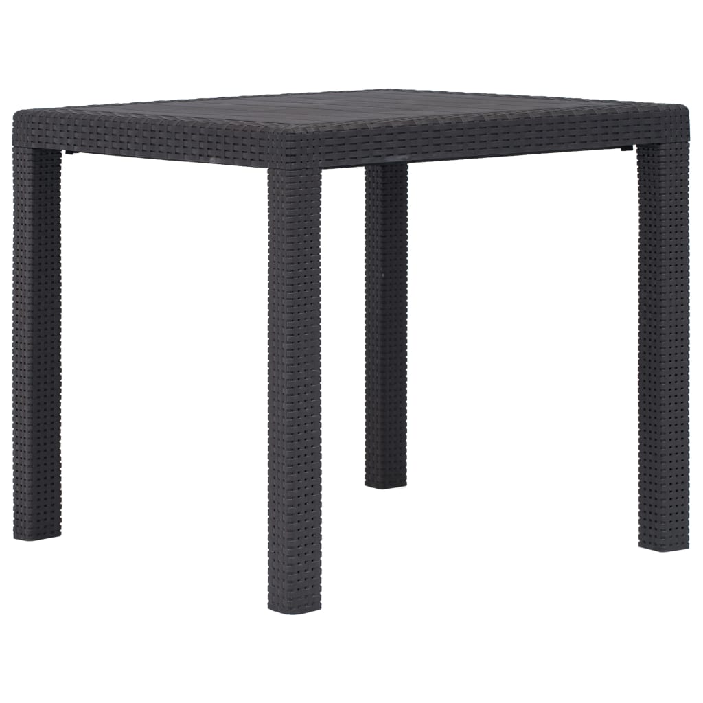 Berkfield Garden Table Brown 79x79x72 cm Plastic Rattan Look