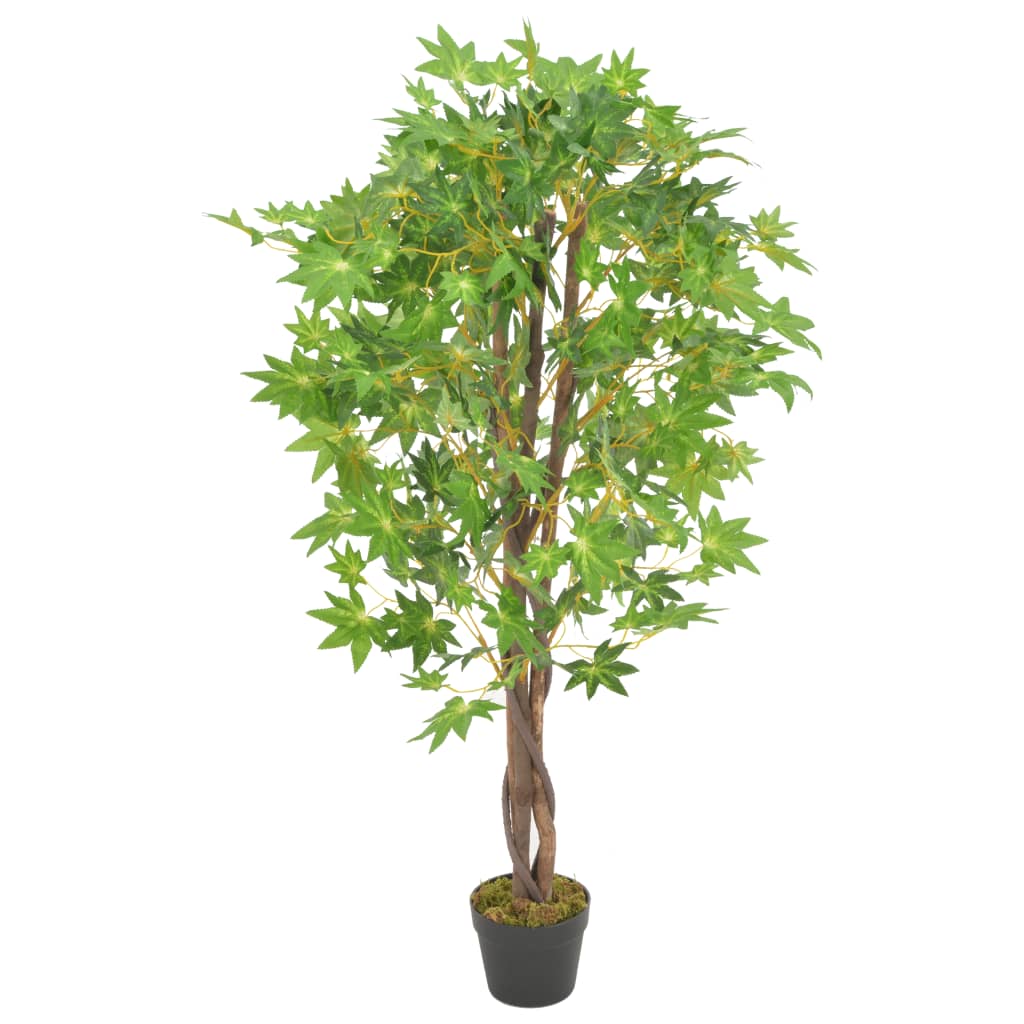 Berkfield Artificial Plant Maple Tree with Pot Green 120 cm