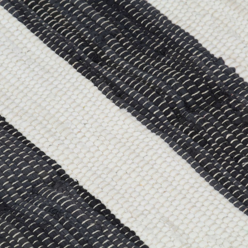 Berkfield Hand-woven Chindi Rug Cotton 160x230 cm Anthracite and White