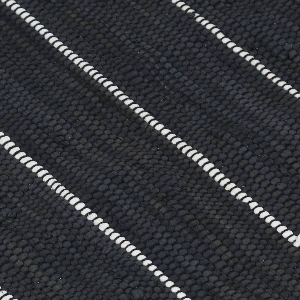 Berkfield Hand-woven Chindi Rug Cotton 120x170 cm Anthracite