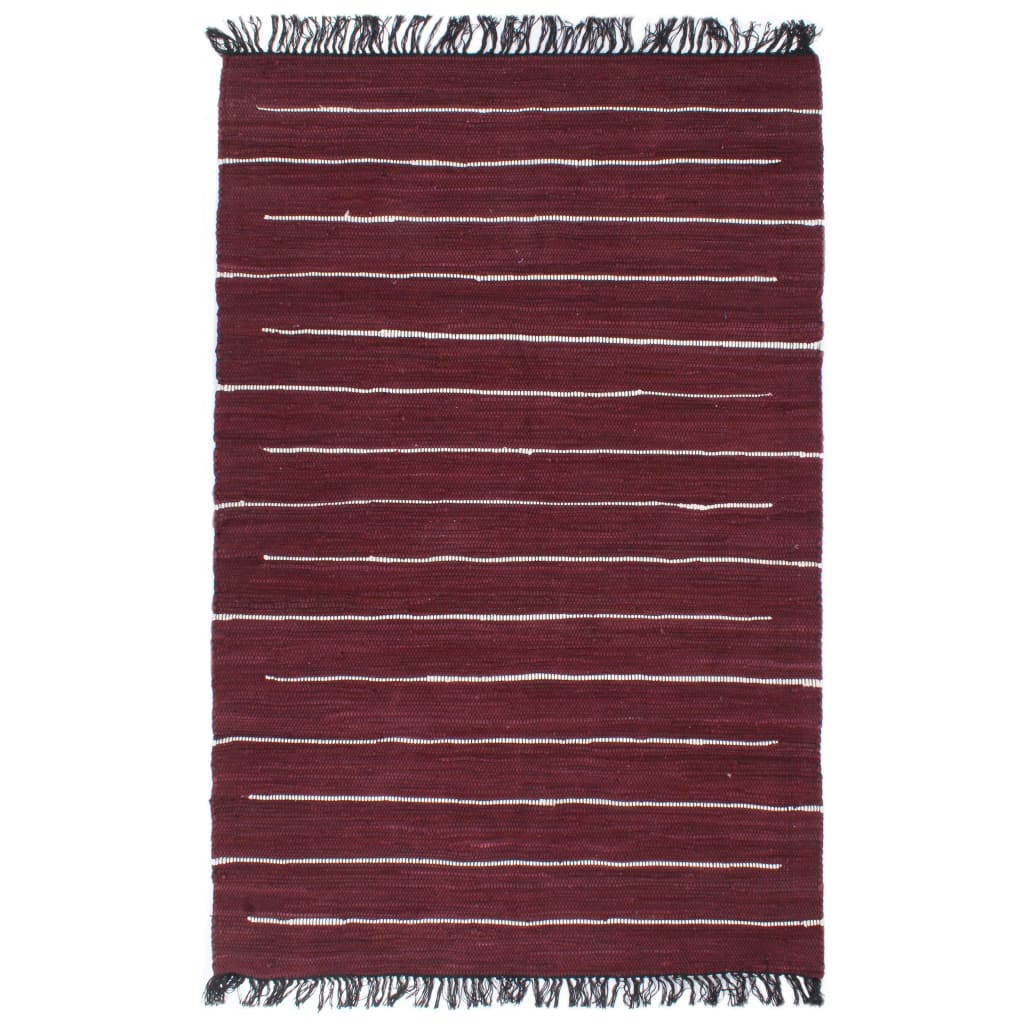 Berkfield Hand-woven Chindi Rug Cotton 80x160 cm Burgundy