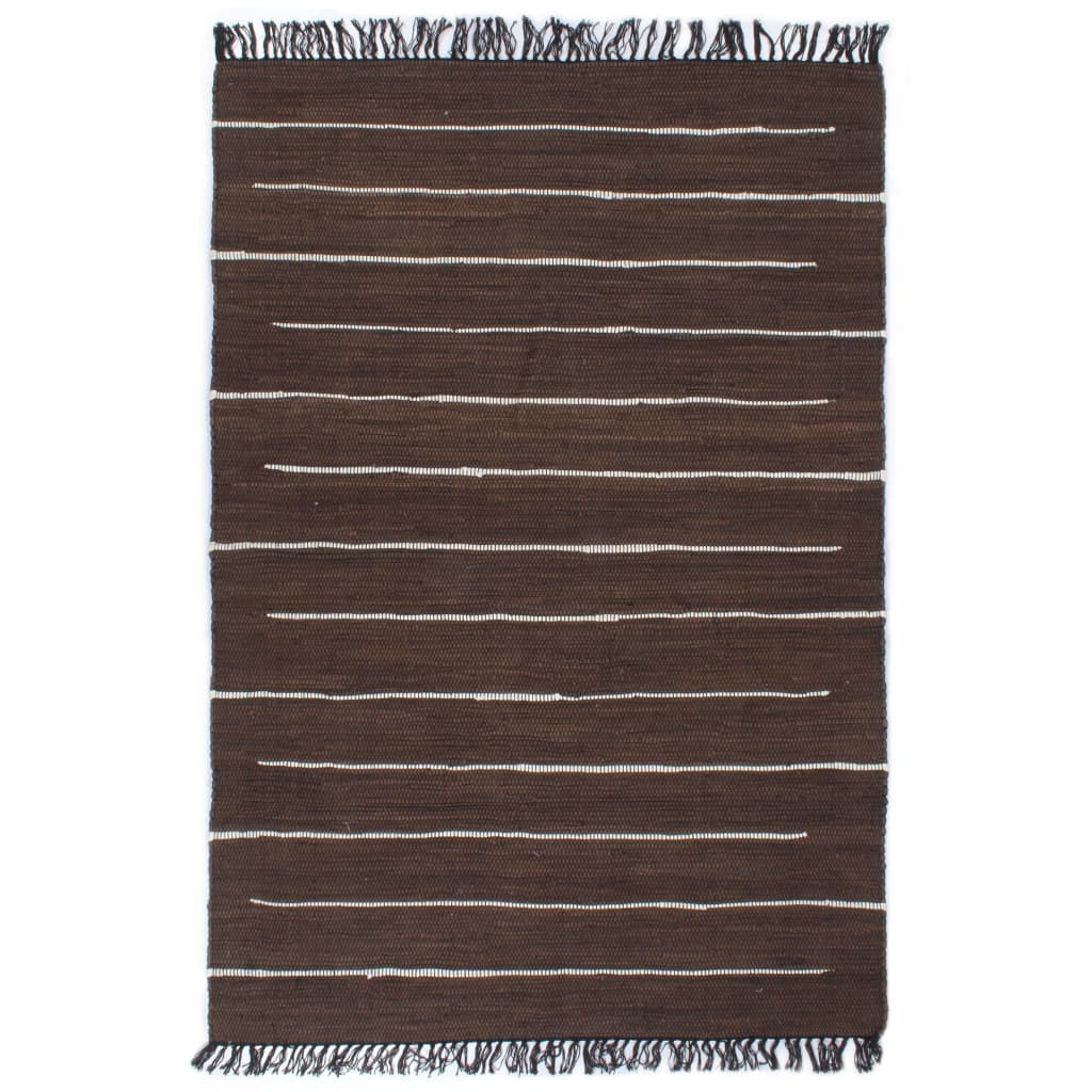 Berkfield Hand-woven Chindi Rug Cotton 200x290 cm Brown
