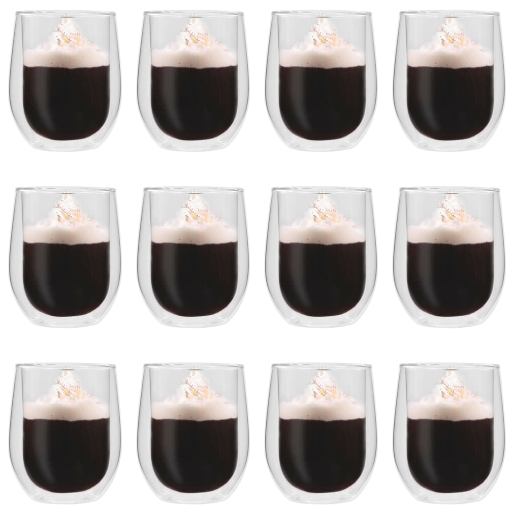 Berkfield Double Wall Tea Glasses 12 pcs 320 ml