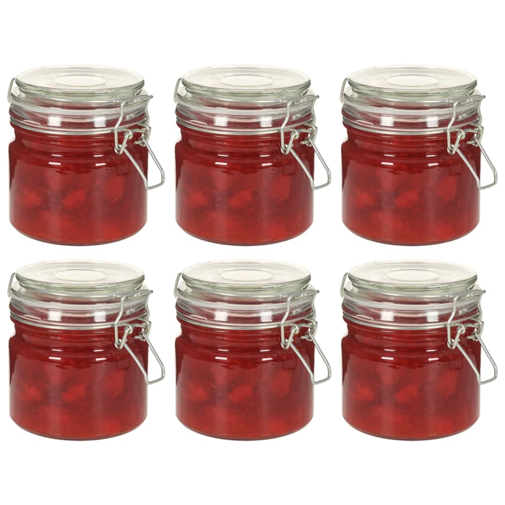 Berkfield Storage Jars with Clip Closure 6 pcs 500 ml