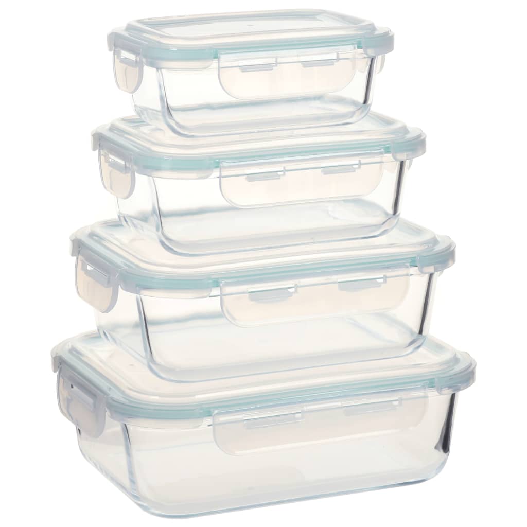 Berkfield Glass Food Storage Containers 4 Pieces