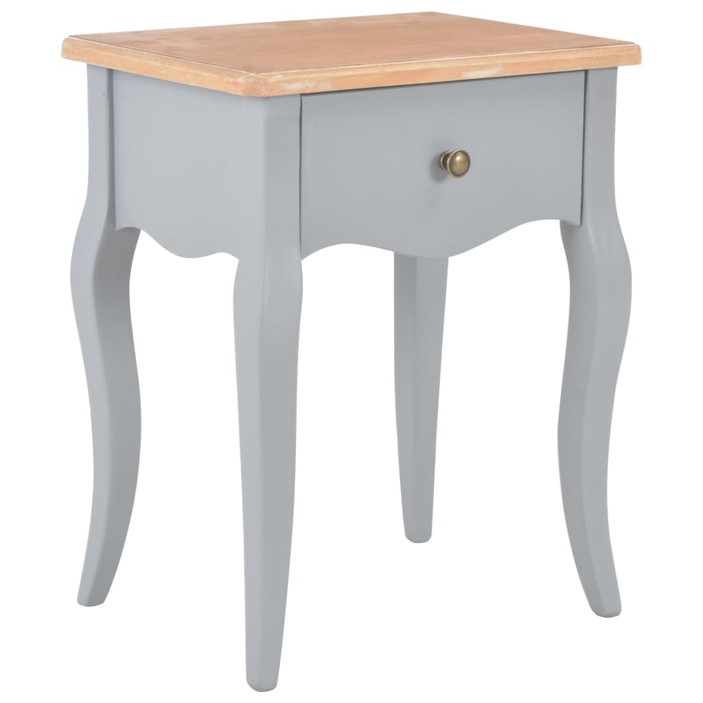 Berkfield Nightstand Grey and Brown 40x30x50 cm Solid Pine Wood