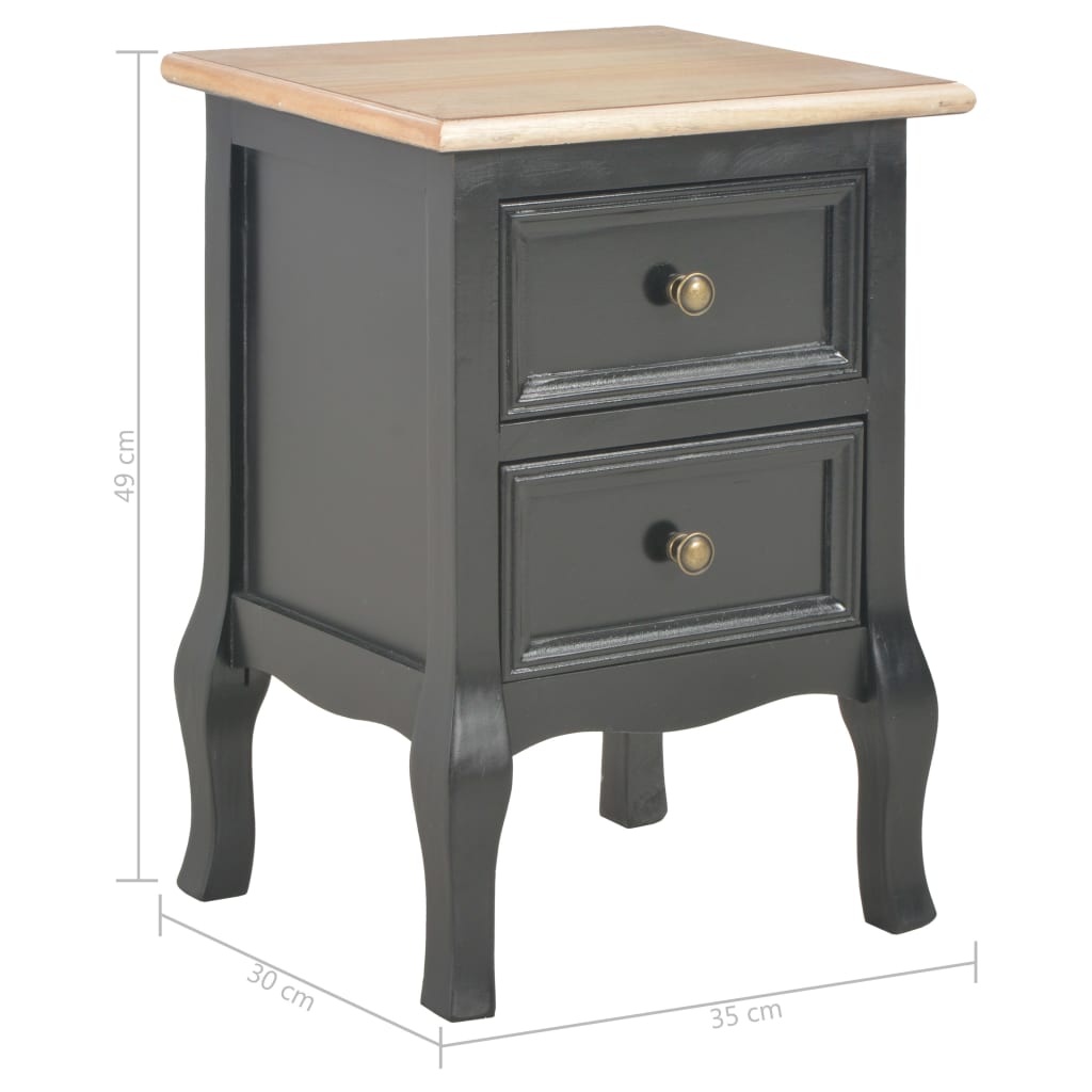 Berkfield Bedside Cabinet Black 35x30x49 cm MDF