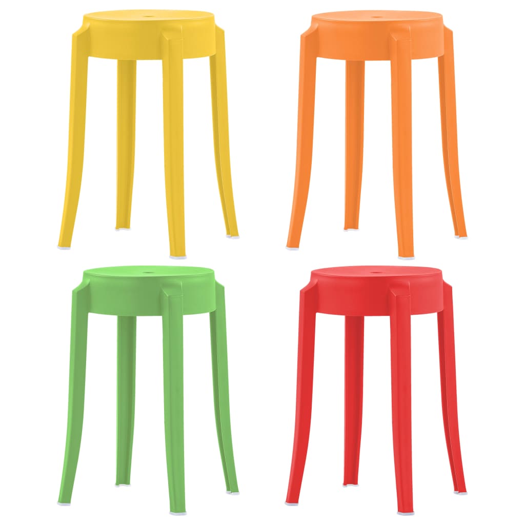 Berkfield Stackable Stools 4 pcs Multicolour Plastic