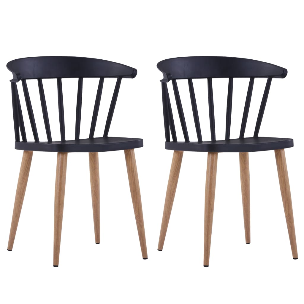 Berkfield Dining Chairs 2 pcs Black Plastic