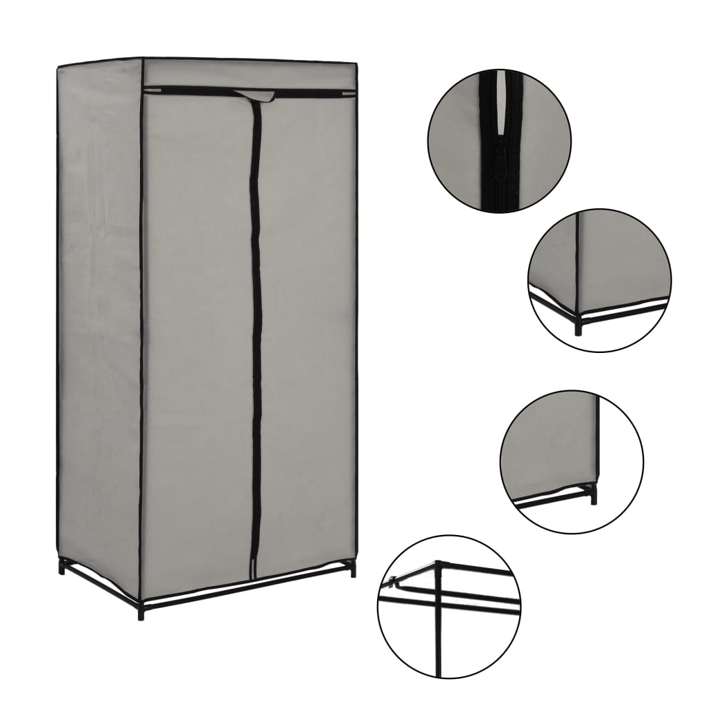 Berkfield Wardrobe Grey 75x50x160 cm