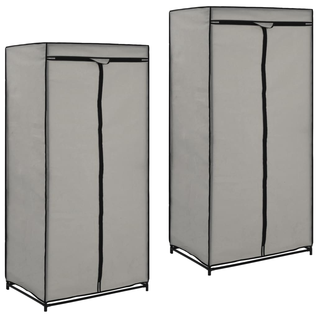 Berkfield Wardrobes 2 pcs Grey 75x50x160 cm