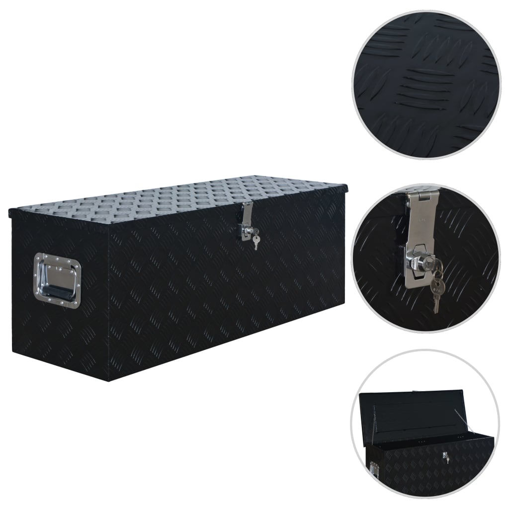 Berkfield Aluminium Box 1085x370x400 mm Black