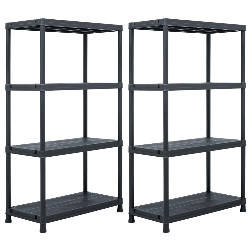 Berkfield Storage Shelf Racks 2 pcs Black 200 kg 80x40x138 cm Plastic