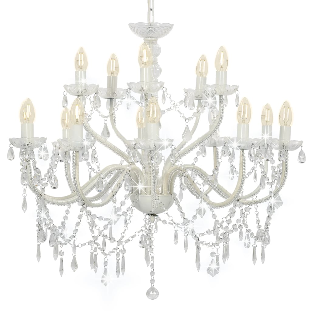 Berkfield Chandelier 2-layer White 15 x E14 Bulbs