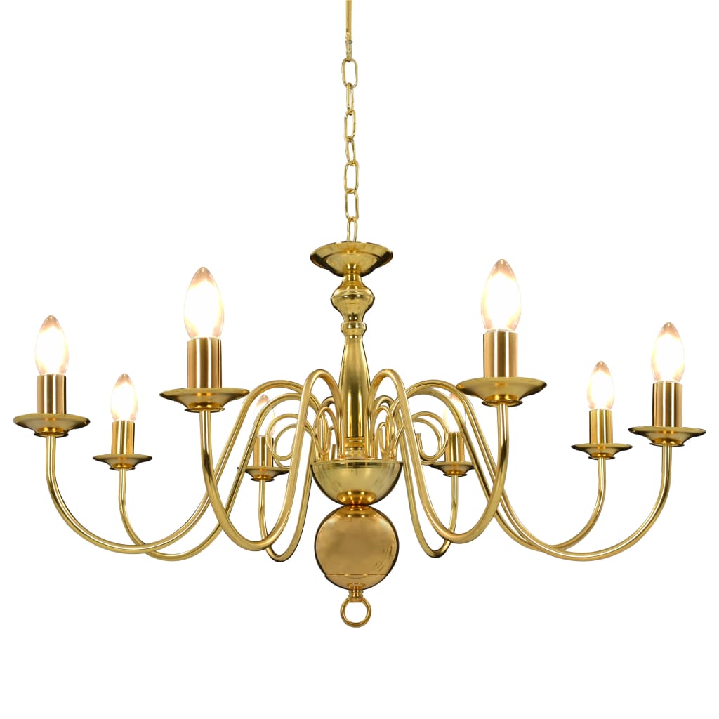 Berkfield Chandelier Golden 8 x E14 Bulbs