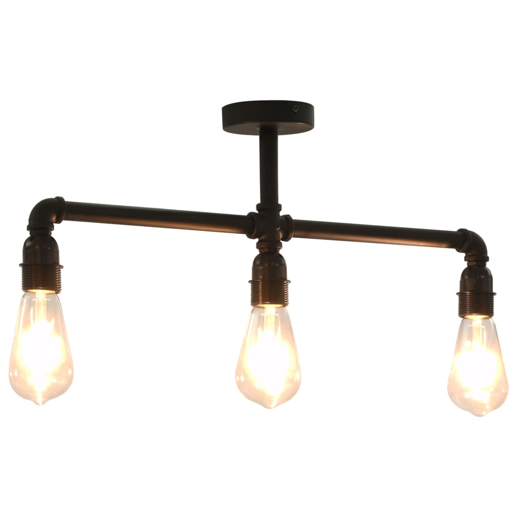 Berkfield Ceiling Lamp Black 3 x E27 Bulbs