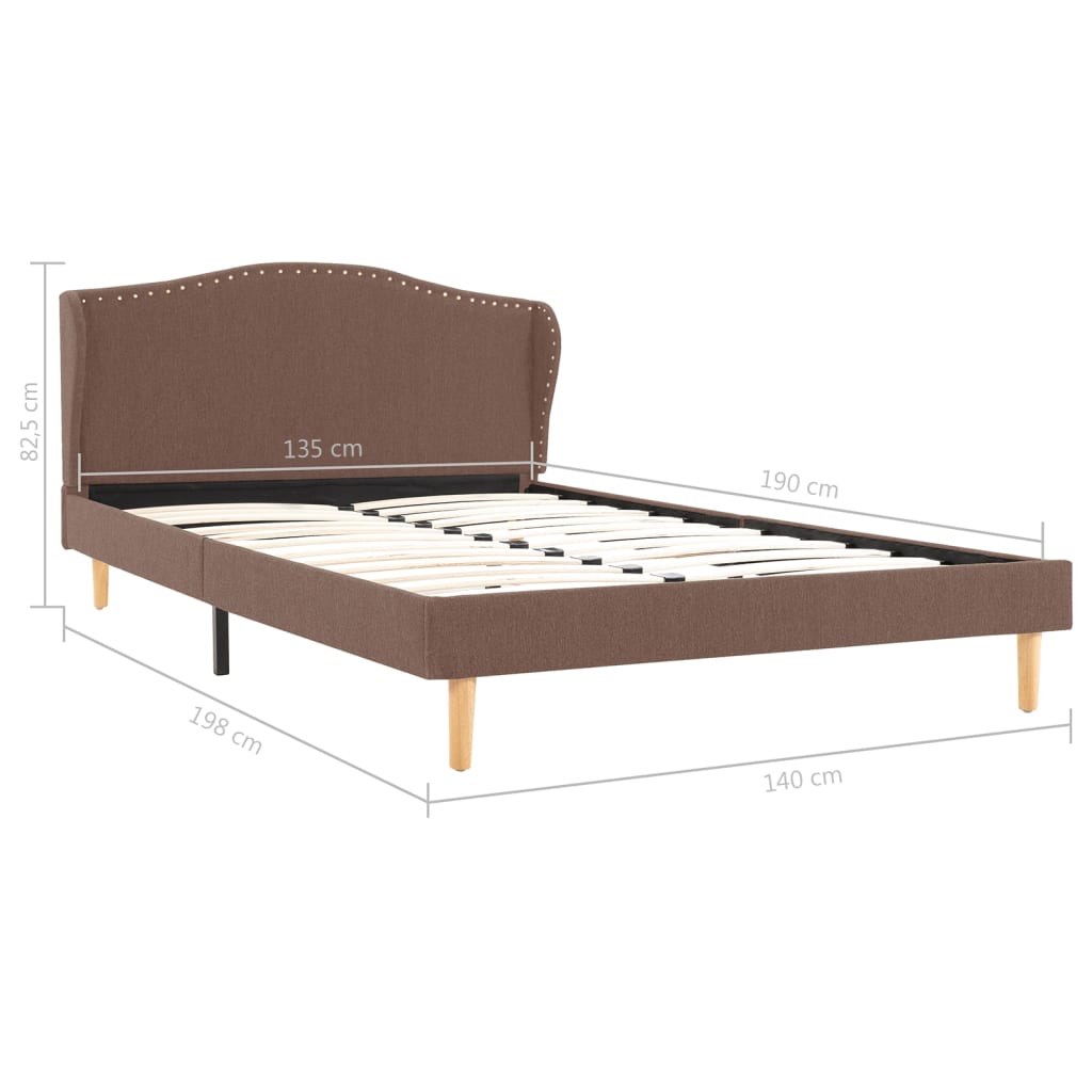 Berkfield Bed Frame Brown Fabric 135x190 cm 4FT6 Double