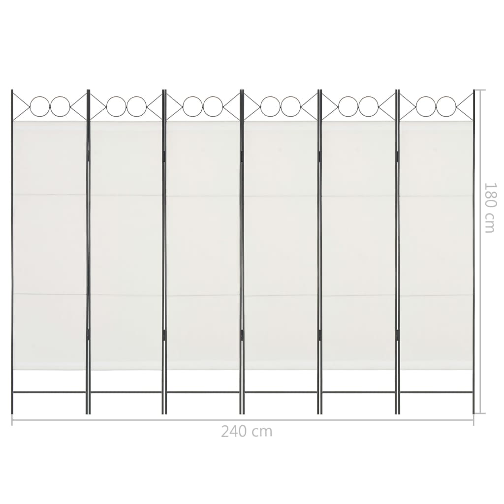 Berkfield 6-Panel Room Divider White 240x180 cm