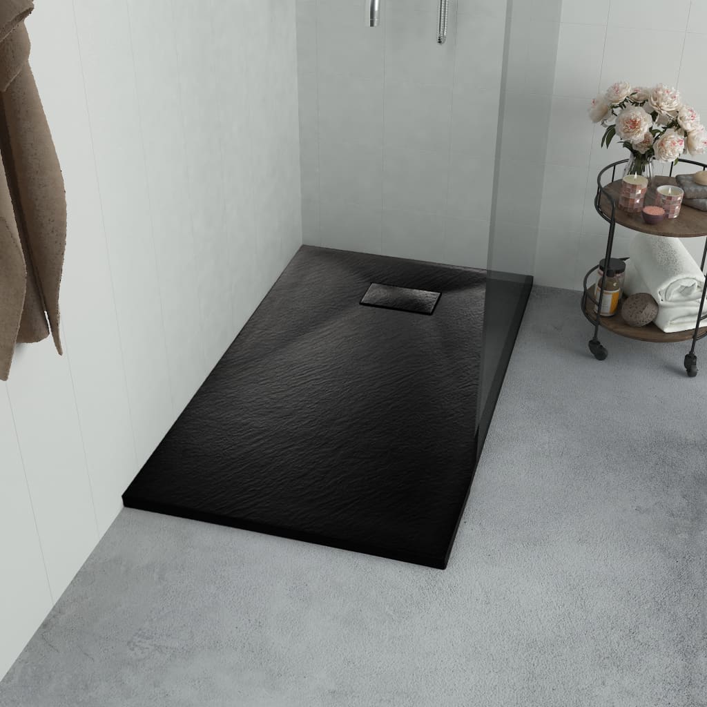 Berkfield Shower Base Tray SMC Black 90x90 cm