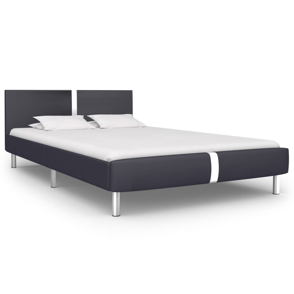 Berkfield Bed Frame Black Faux Leather 120x190 cm 4FT Small Double