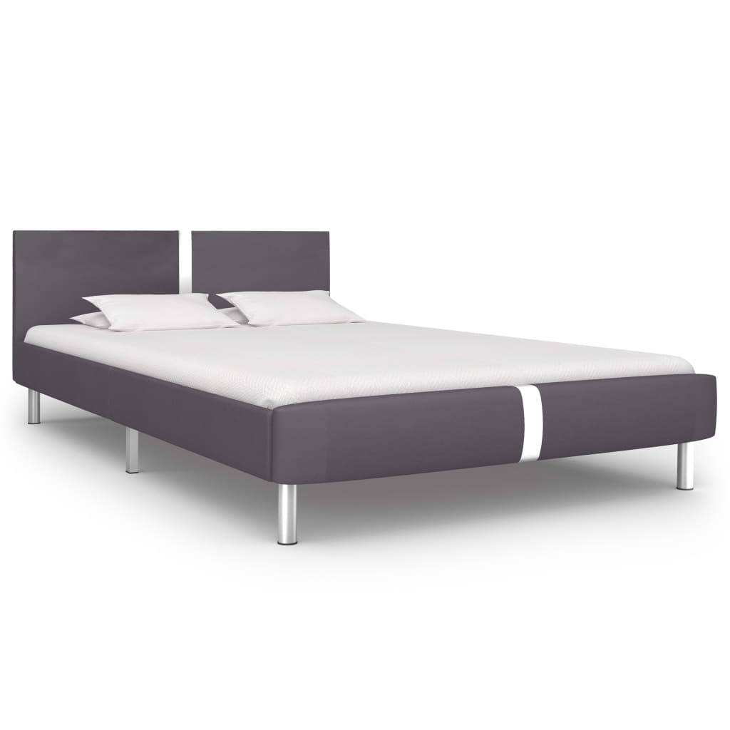 Berkfield Bed Frame Grey Faux Leather 135x190 cm 4FT6 Double