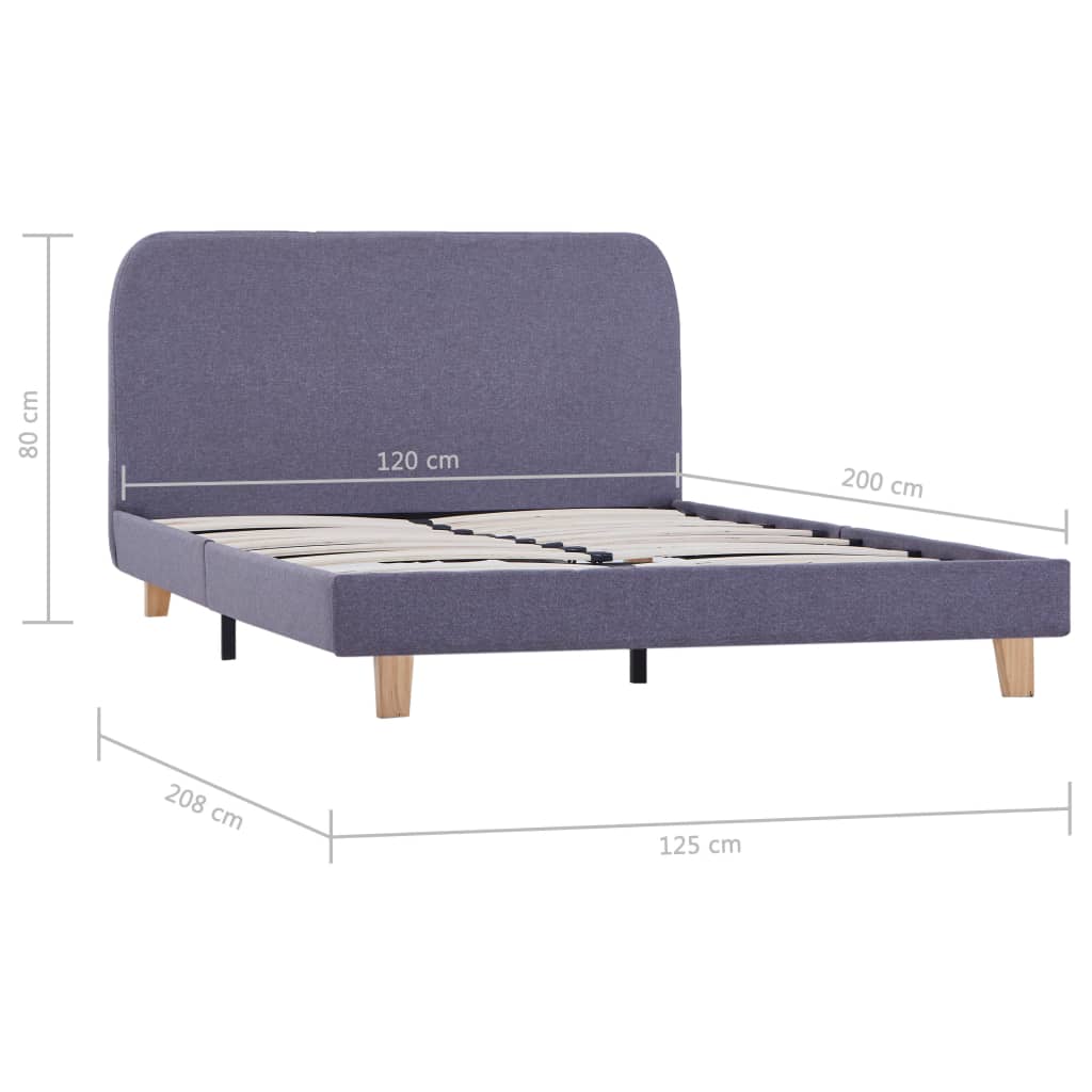 Berkfield Bed Frame Light Grey Fabric 120x190 cm 4FT Small Double