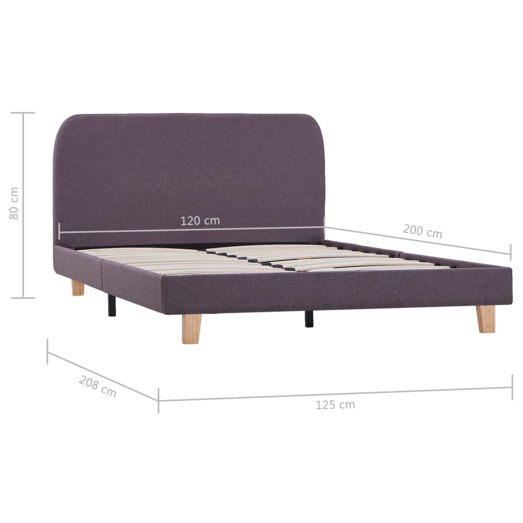 Berkfield Bed Frame Taupe Fabric 120x190 cm 4FT Small Double