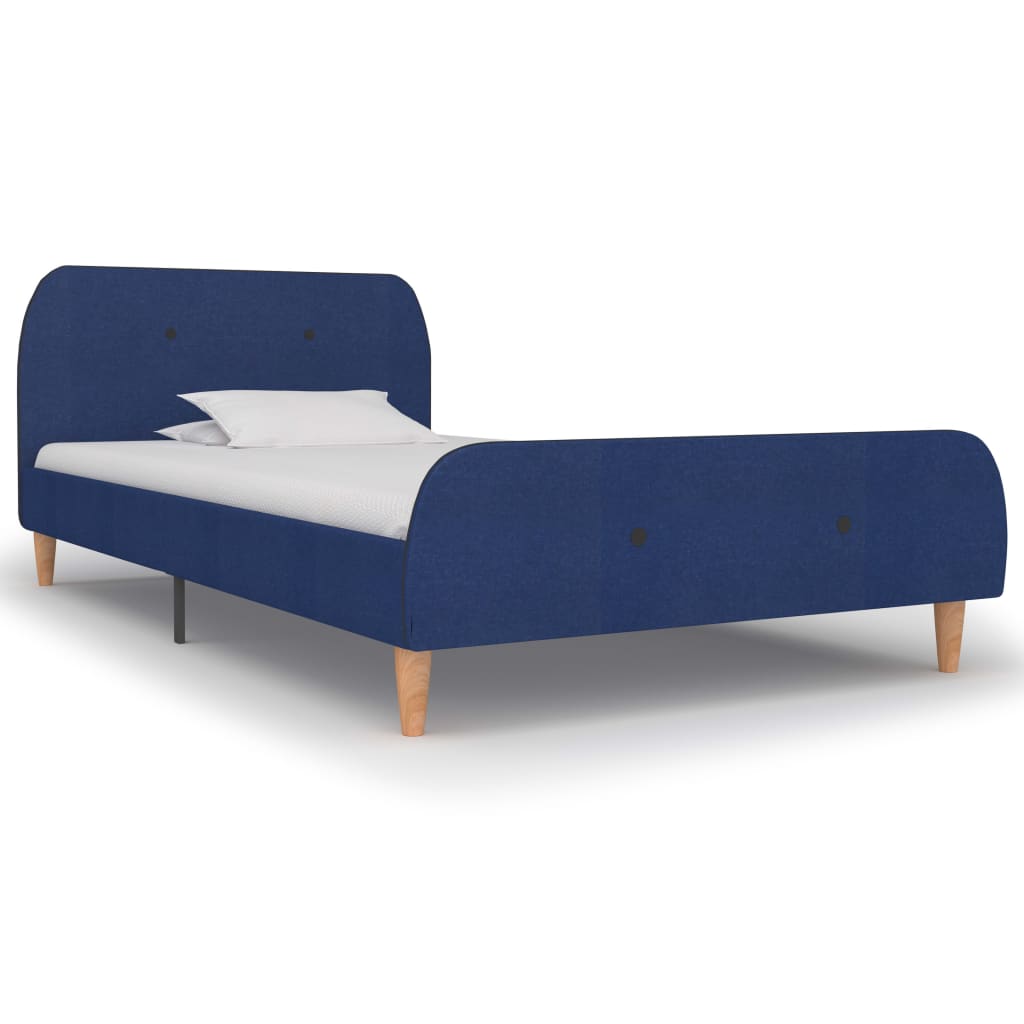 Berkfield Bed Frame Blue Fabric 90x190 cm 3FT Single