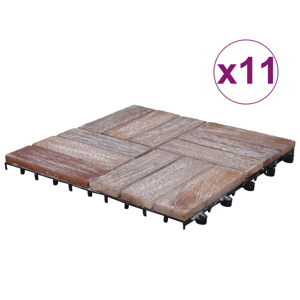 Berkfield Decking Tiles 11 pcs 30x30 cm Solid Reclaimed Wood