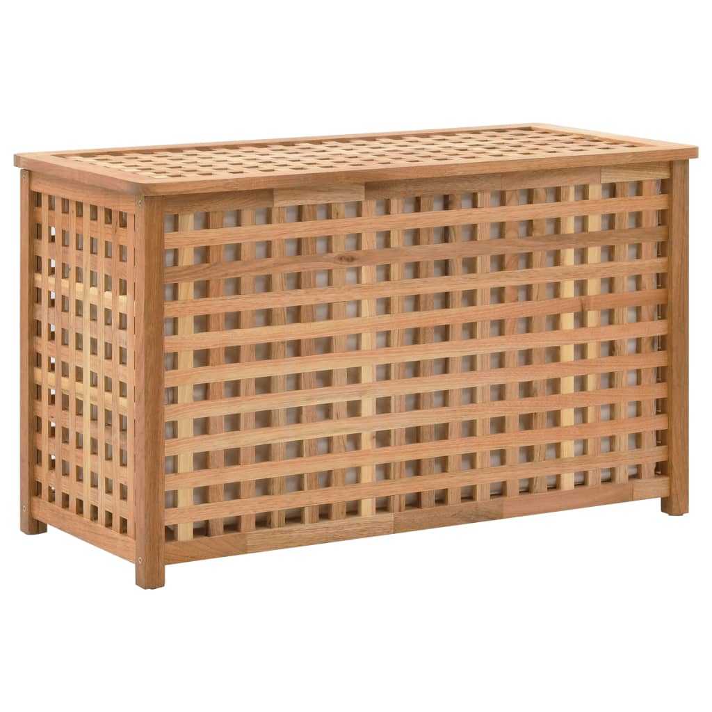 Berkfield Laundry Chest 77.5x37.5x46.5 cm Solid Walnut Wood