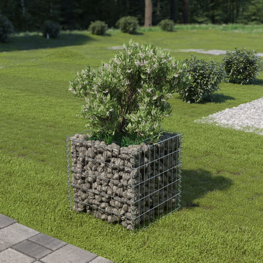 Berkfield Gabion Raised Bed Galvanised Steel 50x50x50 cm
