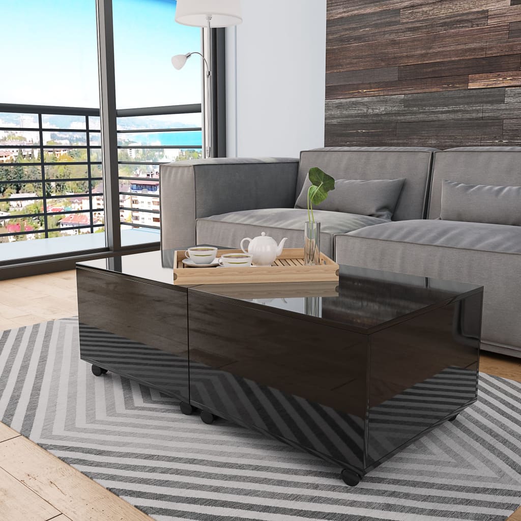 Berkfield Coffee Table High Gloss Black 120x60x35 cm