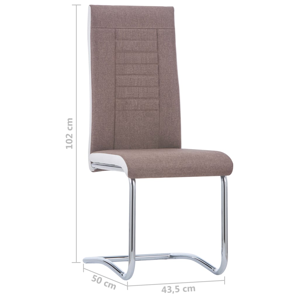 Berkfield Cantilever Dining Chairs 2 pcs Brown Fabric