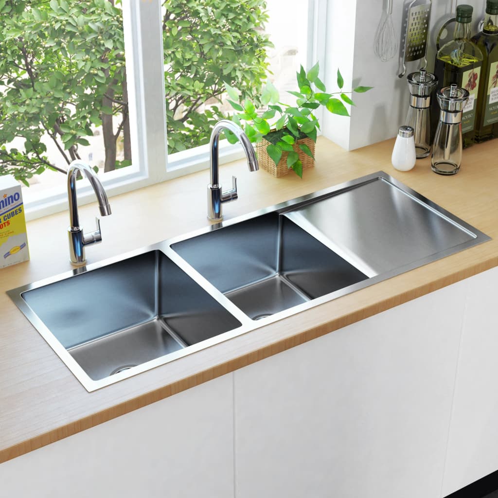 Berkfield Handmade Kitchen Sink Stainless Steel
