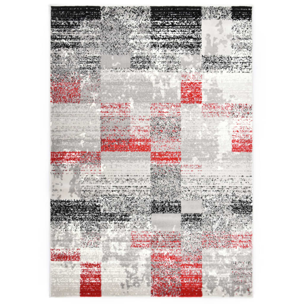 Berkfield Rug Grey and Red 160x230 cm PP