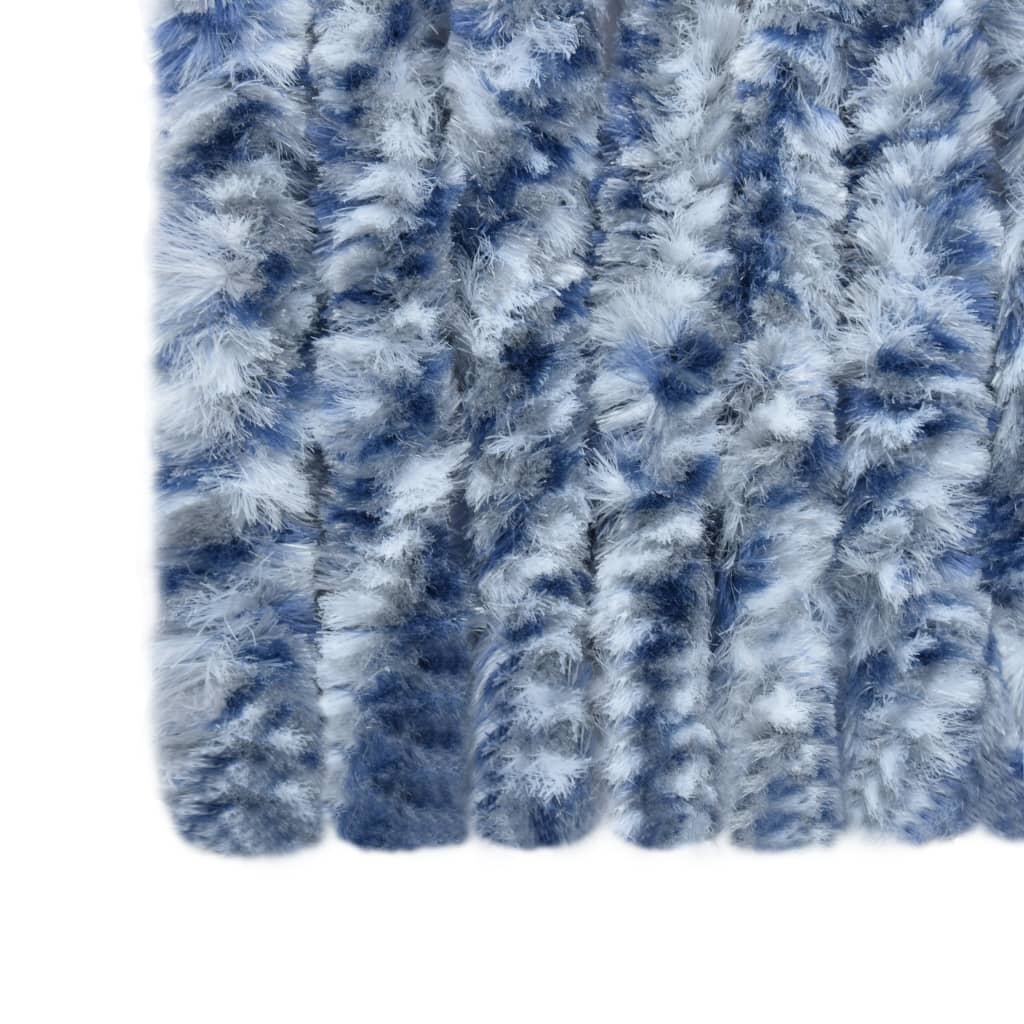 Berkfield Insect Curtain Blue, White and Silver 56x185 cm Chenille