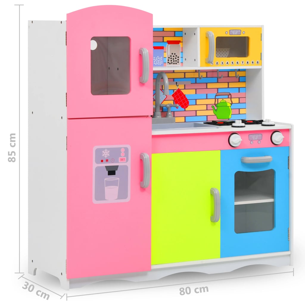 Berkfield Kids' Play Kitchen MDF 80x30x85 cm Multicolour