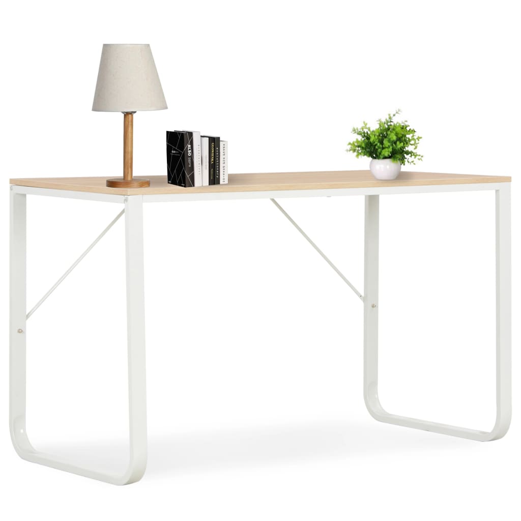 Berkfield Computer Desk White and Oak 120x60x73 cm