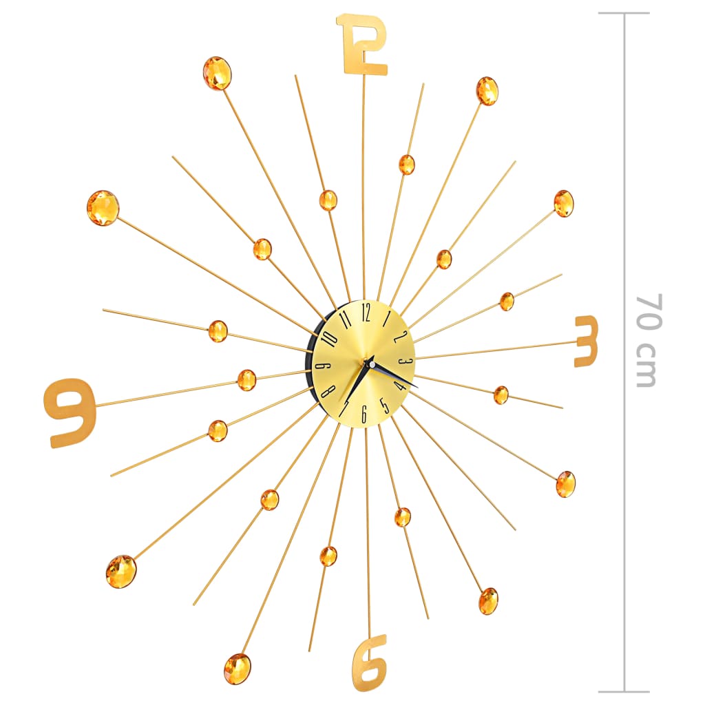 Berkfield Wall Clock Metal 70 cm Golden