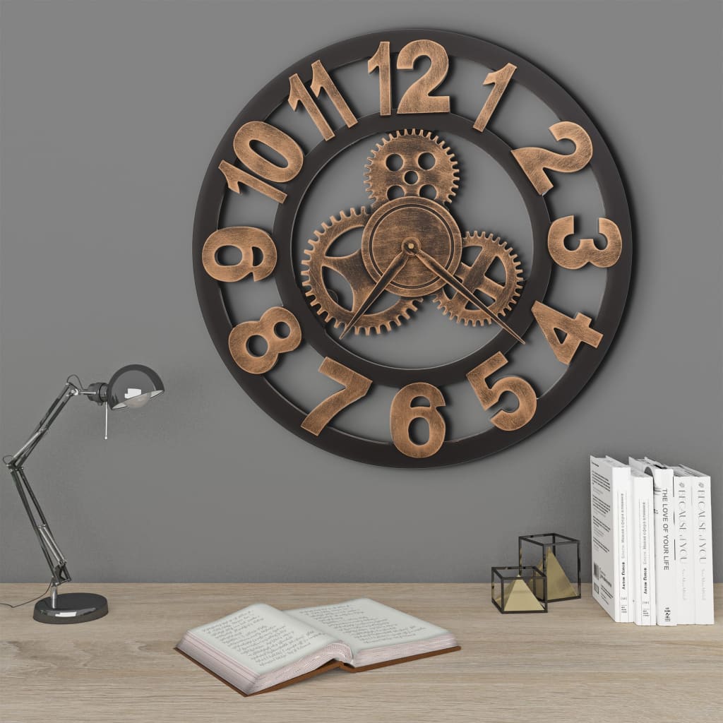 Berkfield Wall Clock Metal 58 cm Golden and Black
