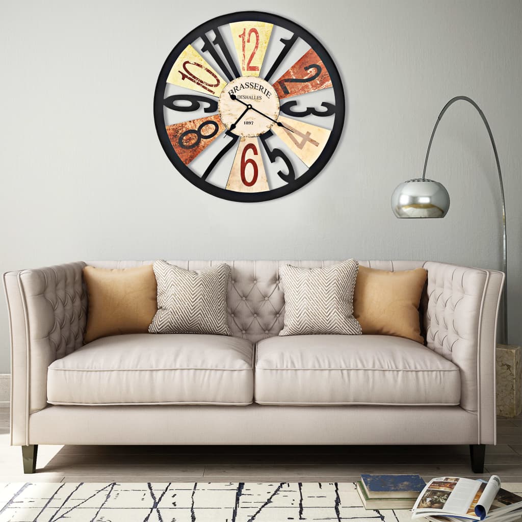 Berkfield Wall Clock Metal 60 cm Multicolour