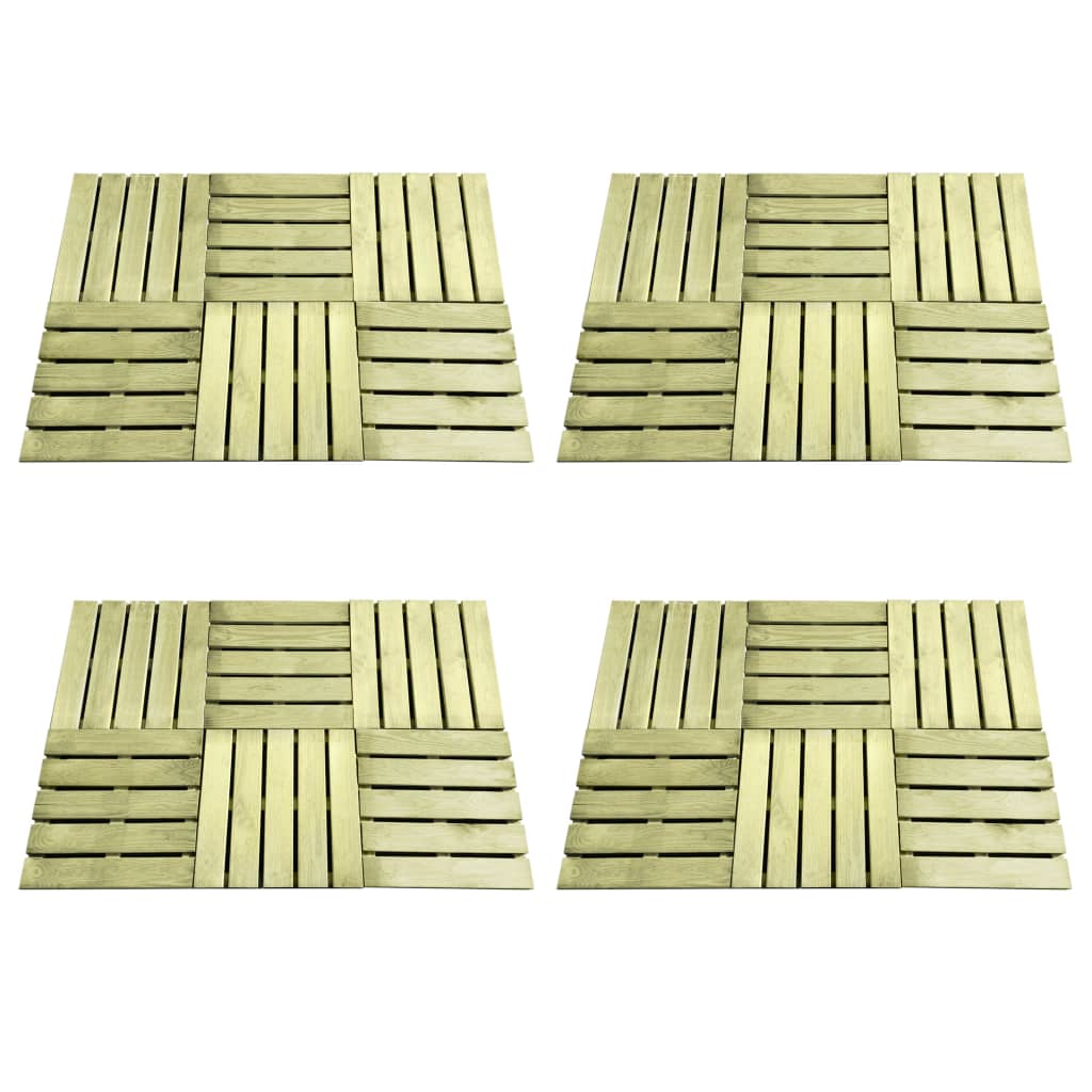 Berkfield 24 pcs Decking Tiles 50x50 cm Wood Green