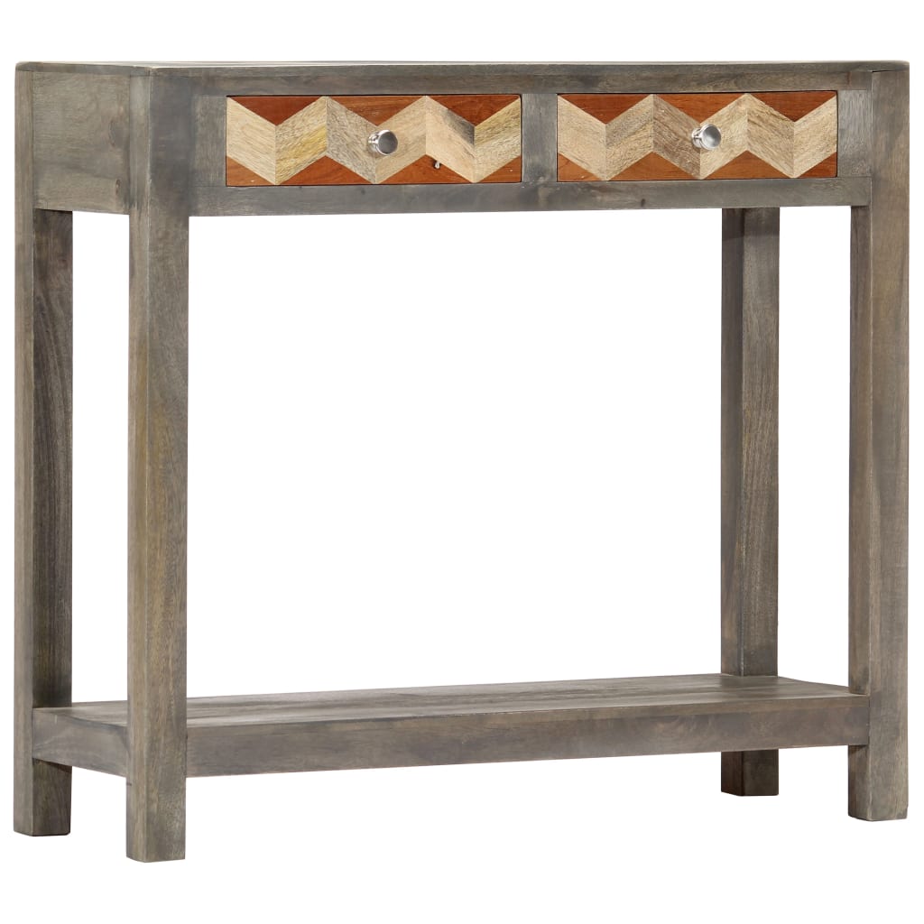 Berkfield Console Table Grey 86x30x76 cm Solid Mango Wood